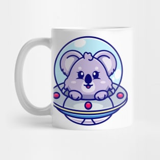 Cute koala flying with spaceship ufo cartoon Mug